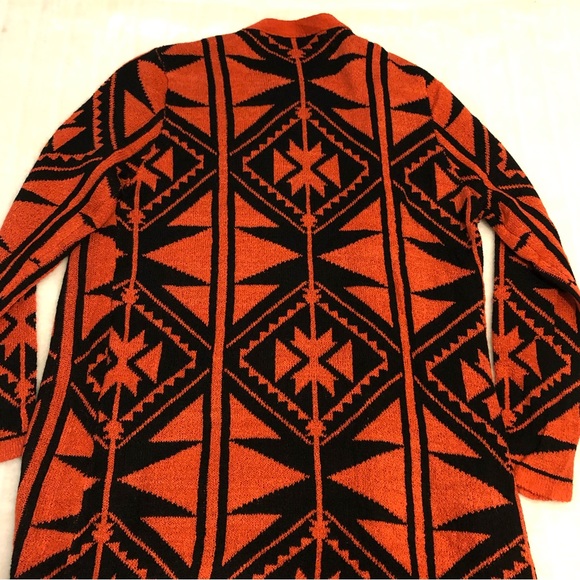 BOGO Free🦋 John Fashion Long Open Front Aztec Pattern Cardigan - Picture 14 of 14